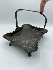 Antique 1893 Pairpoint MFG Co Quadruple Silver Plate 1261 Brides Basket /ro