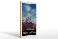 Holzschild Reise 20X30 Cm SüD Amerika Gebirge Natur Schnee Schild Wooden Sign