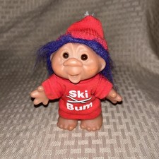 Vintage Dam Things Blue Hair Troll SKI BUM Outfit 1986 5 inch With Hat