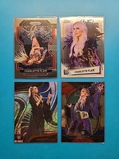 (4) Panini & Topps Chrome WWE Charlotte Flair Cards