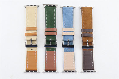 Cashmere Leather Slim Band Strap Bracelet for Apple Watch Series 9 8 7 6 5 Ultra