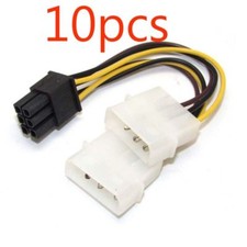 10pcs 2Dual 4 Pin Molex IDE to 6 Pin PCI-E Graphic Card Y Power Cable Adapter