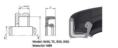 (pack) Rotary shaft oil seal 63,5 x 90  x (height, model)
