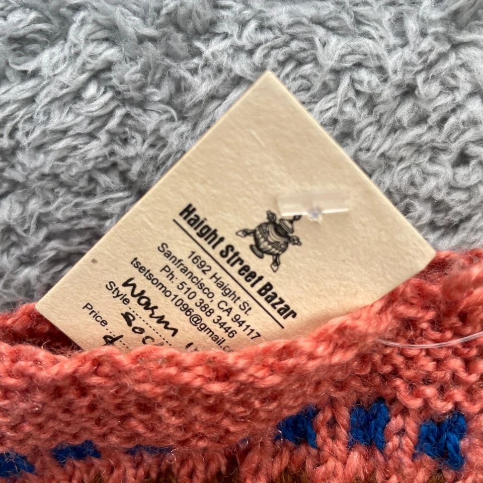 Calcetines Tejidos Hechos a Mano Mujeres 4-5 Rosa Lana Haight Street Bazar Artístico Boho 7.5" Largo Foto 2 de 4