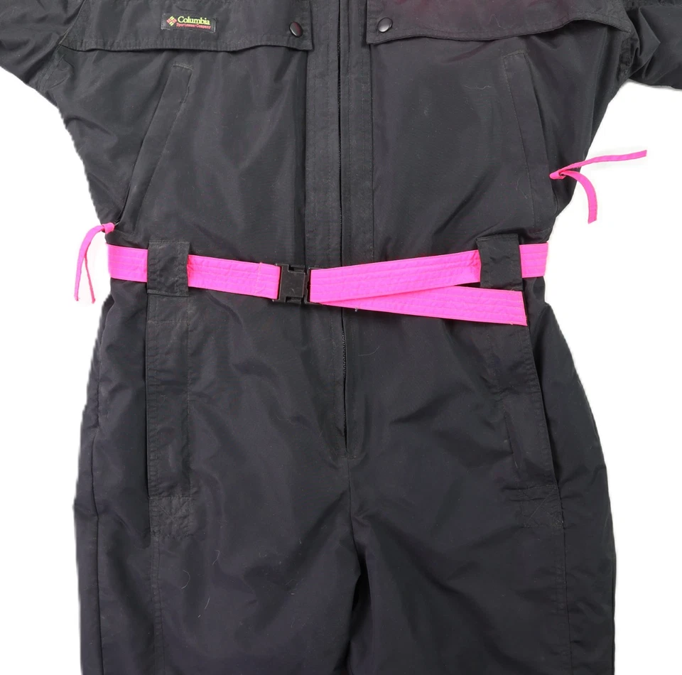 VTG COLUMBIA SKI US Women’s Large Snow Suit One Piece Retro Black Coveralls - Image 2 of 4