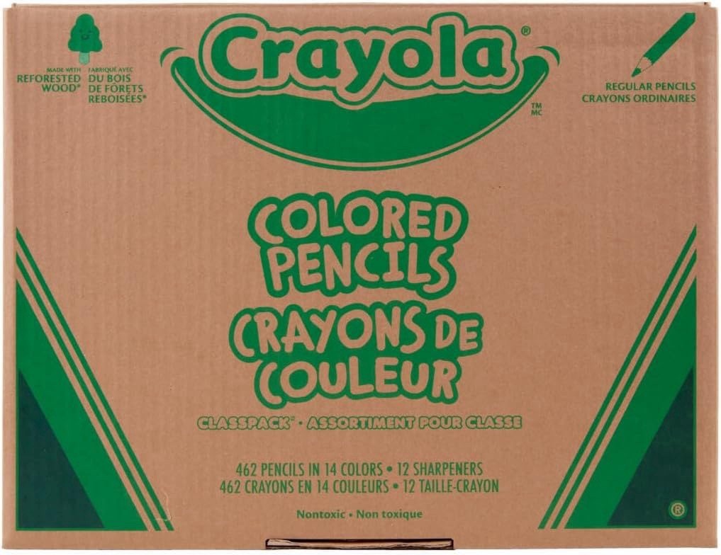 Crayola Colored Pencil Classpack 462ct, Bulk School Supplies