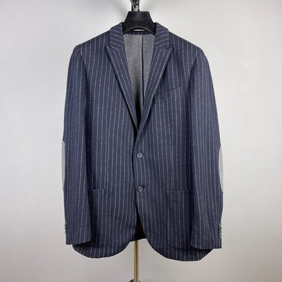 Corneliani CC Collection Herren Navy Nadelstreifen Ungefütterter Blazer - Grö...
