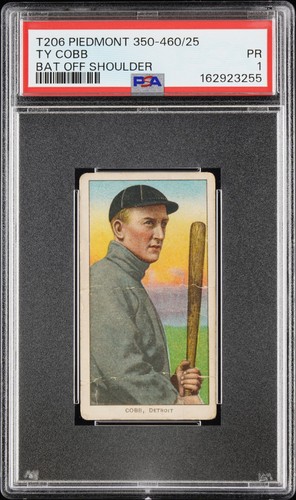 1909-11 T206 TY COBB Bat Off Shoulder PSA 1 Baseball Piedmont Tobacco Card