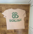 Balenciaga Logo Print T Shirt Men Size XL Beige