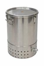 30L Stainless Steel Indoor Wormery Composter with Worms Tap Vermicompost Bin