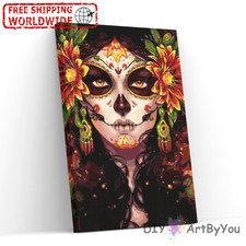 Paint By Numbers Canvas Art Draw Artist Painting Oil Kit Home Decor Woman Mask