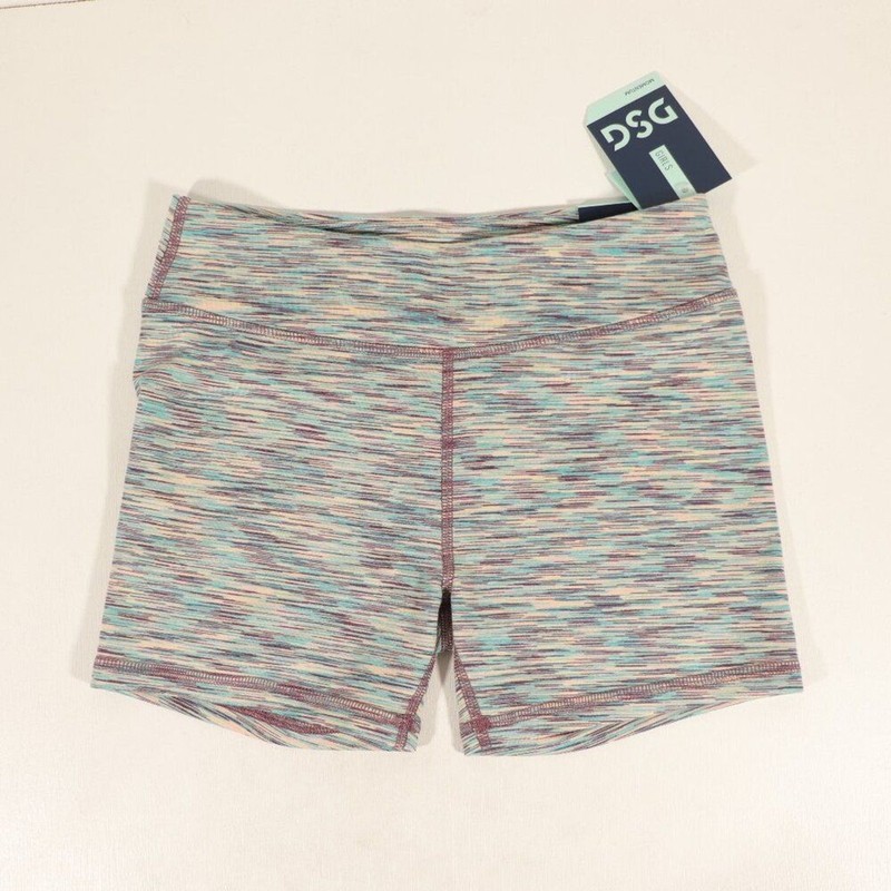 NWT DSG Momentum Mid Rise Shorts Teal Burst Spacedye Girls Shorts Size L (14)