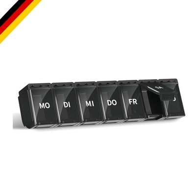7-Tage Medikamentenbox BPA-frei, Regenbogen-Pillenbox, tragbar, groß
