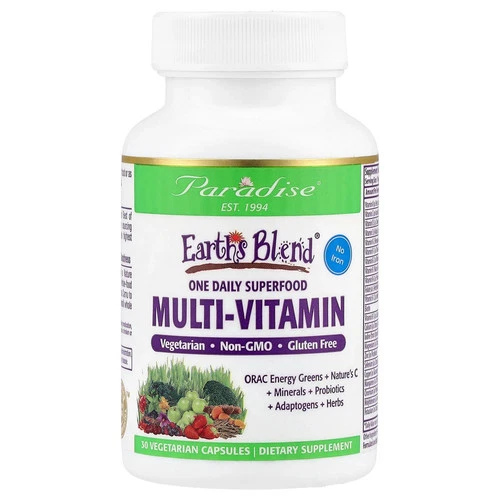 Earth's Blend, One Daily Superfood Multi-Vitamin, No Iron, 30 Vegetarian
