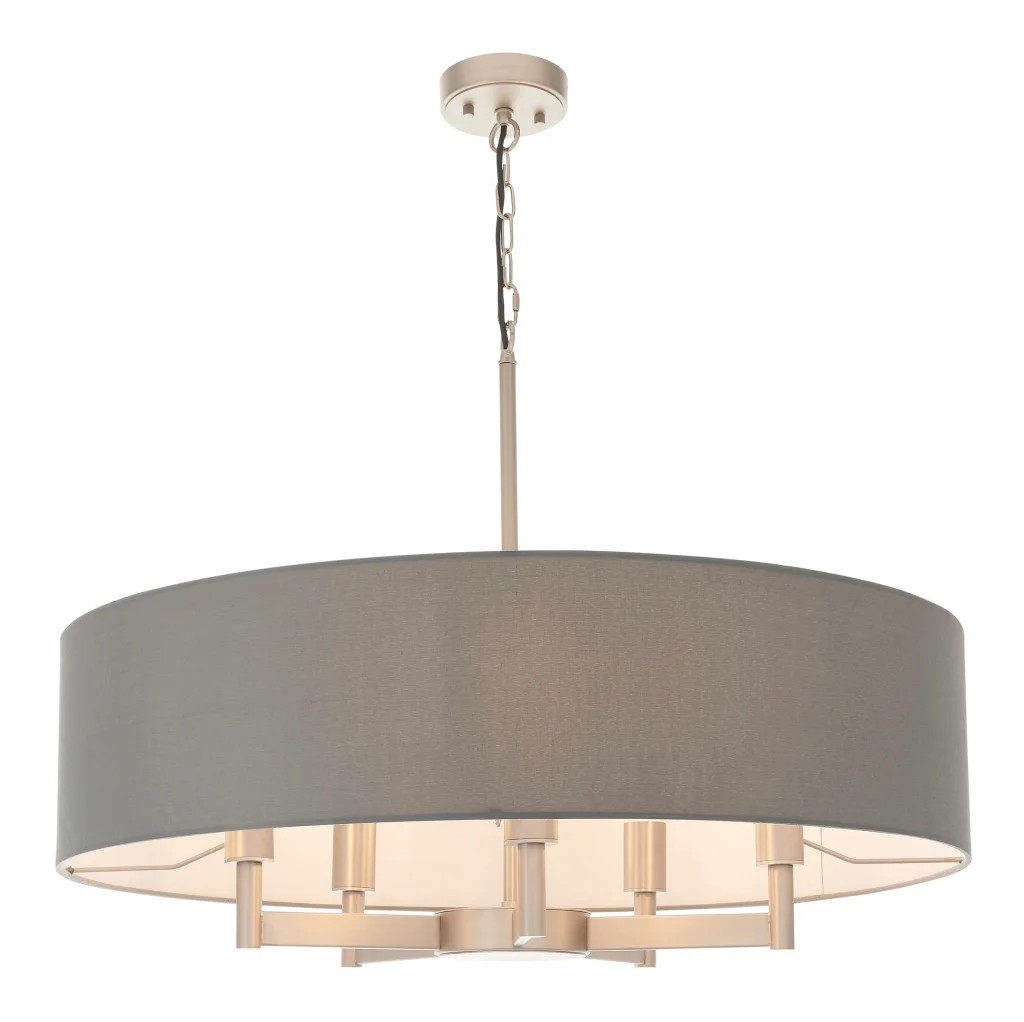 Ceiling Light Silver Grande 5 Matt Nickel Grey Endon 81002