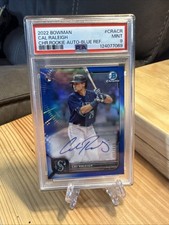 2022 Bowman - Chrome Rookie Auto  Cal Raleigh Blue Refractor /150  PSA 9