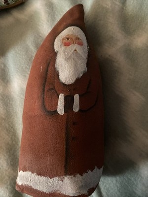Vintage Hand Painted Paper Mache Type ￼ Roly Poly Style Santa Claus