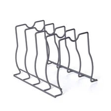 Bakeware and Lid Storage Rack with 4 Compartment Dividers - Steel Metal Frame...