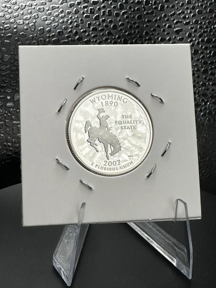 2007-S Wyoming Quarter 90% Silver Proof GEM DCAM Deep Cameo Coin - Image 3 of 4
