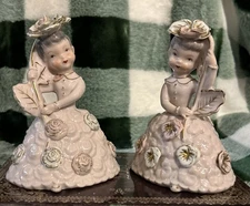 VINTAGE Pair of Pink Girl's Little Bo Peep Ucagco 1950's Japan Lot of 2