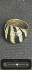 Arthur Anderson Black Enamel & Rhinestone Dome Ring 18K HGE Size 8 Vintage — photo 6