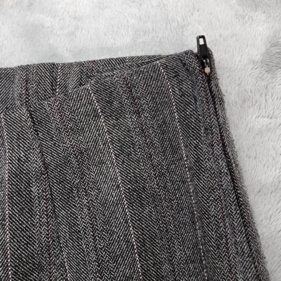 East 5th Pants Womens 6 Gray Striped Tweed High Rise Side Zip Wide Leg Trousers - Image 2 of 4