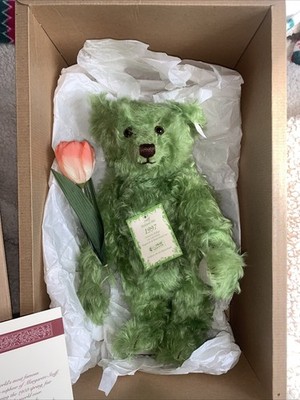 Steiff Holland 1997 Frühling Tulpenbär grün 35 cm EAN 659935 LE 773/1847 neuwertig
