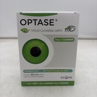 Optase Eyelid Cleansing Wipes With Tea Tree Oil 20ct For Daily Hygiene