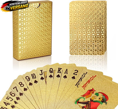 Pokerkarten Set aus Goldfolie   Edle Spielkarten für Casinos und Pokerabende
