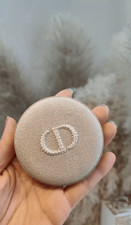 Dior CD Logo Compact Mirror Beige Embroidery Portable Mirror New in Box