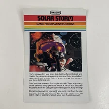 Solar Storm Atari 2600 Imagic Manual Only 1983