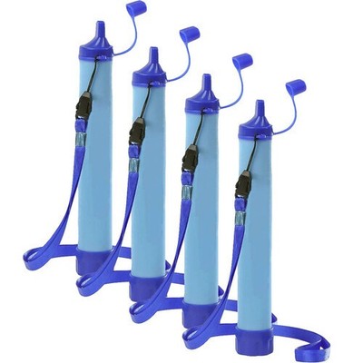 4pcs Personal Water Filter Straw Purifier Camping Hiking Emergency Survival