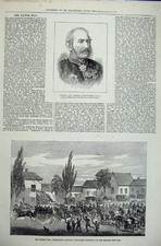 Original Old Antique Print 1878 General Cunynghame Kaffir War Mounted Ta Army