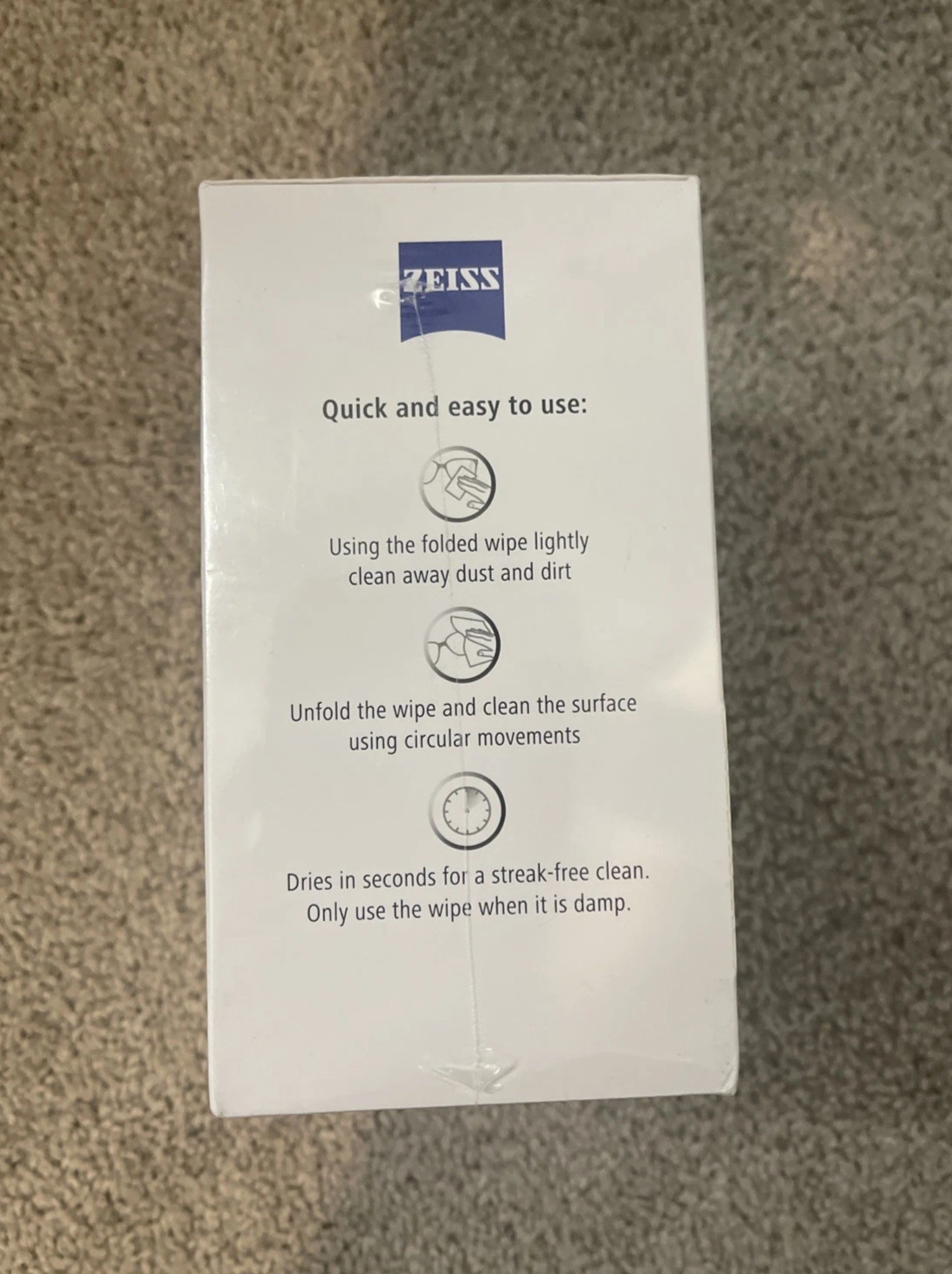 ZEISS Lens Wipes, 220 Count - Pre-Moistened Individually Wrapped Cleaning Cloths