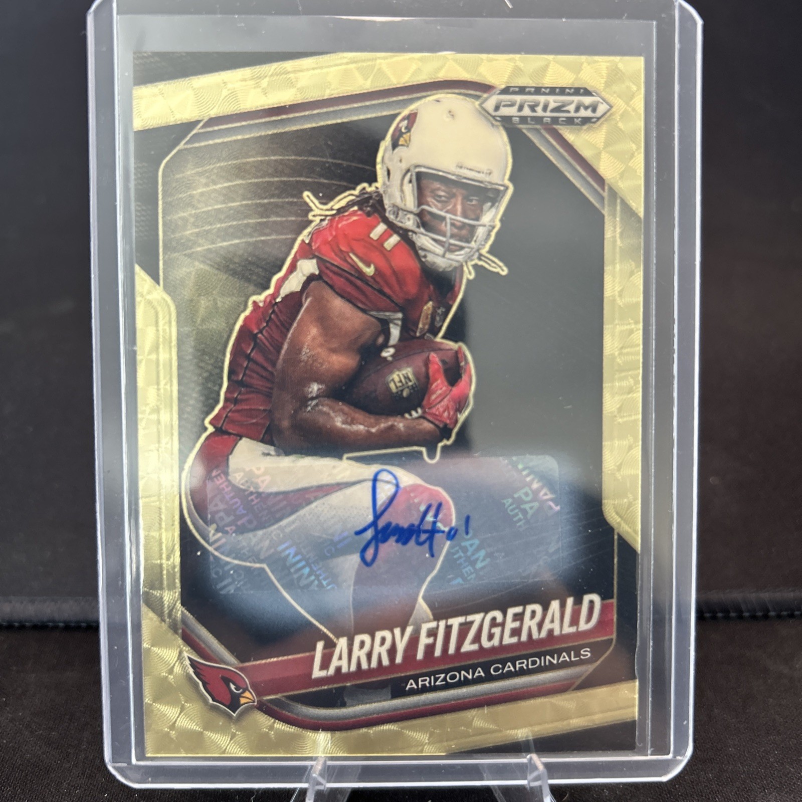 2025 Prizm Black FOTL Larry Fitzgerald Autograph Gold Vinyl Auto /5 Cardinals