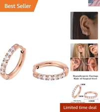 Elegant Rose Gold Plated Huggie Hoop Earrings - Perfect for Multiple Piercings