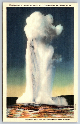 #ad #ad Old Faithful Geyser Yellowstone National Park Wyoming Vintage Postcard $2.80