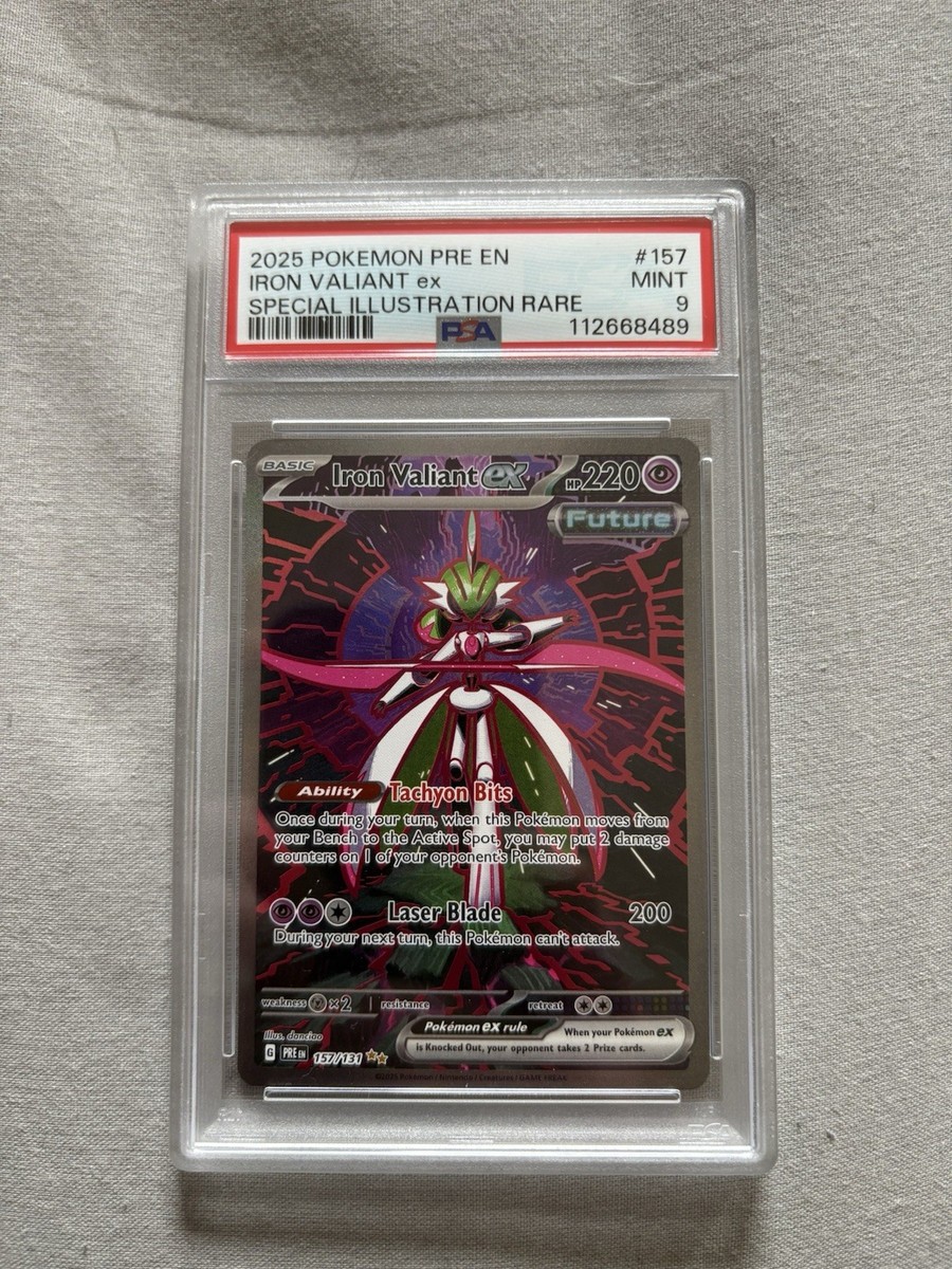PSA 9 MINT Iron Valiant ex 157/131 Prismatic Evolutions SIR