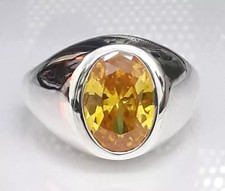 Certified Natural Yellow Sapphire 925 Starling Silver Handmade Astrological Ring