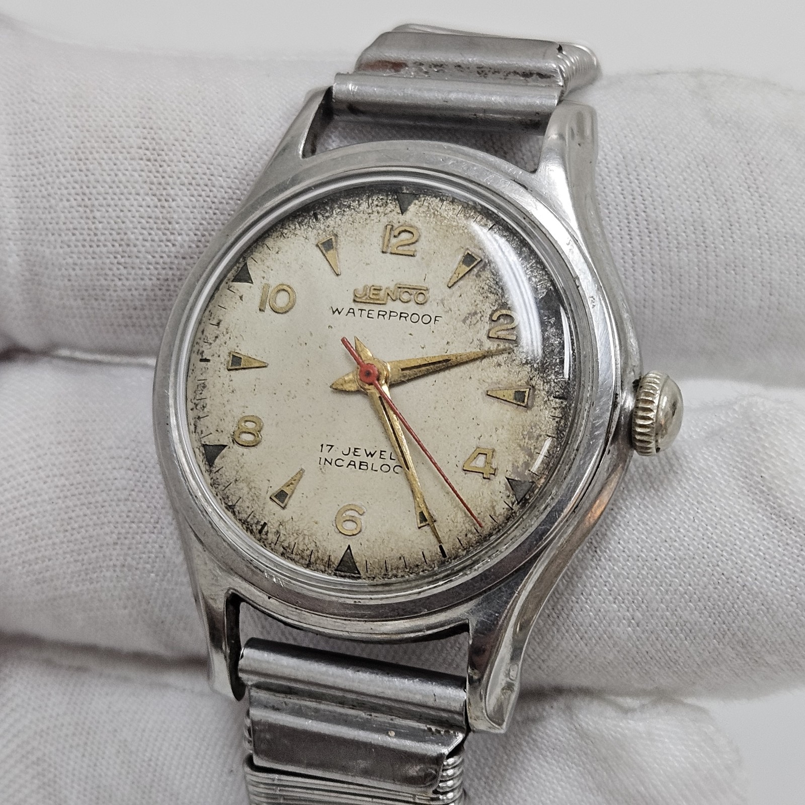 Vintage Men’s WWII Era Jenco Military 17j Jenny Frey Watch Swiss Parts/Repair 