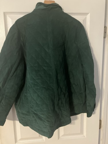Talbots Jacket Womens 2XL Green Quilted Gold Button Lightweight Travel - Picture 5 of 6