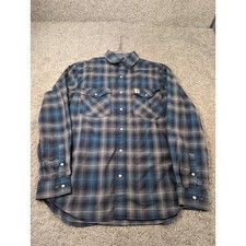 Carhartt Mens Relaxed Fit Plaid Long Sleeve PearlSnap Button Work Shirt Size M