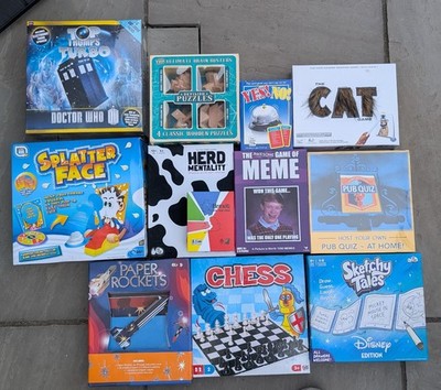 Karton Konvolut Brettspiele & Kinderpuzzles einige neu, einige gebraucht, alle guter Zustand