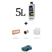 Hoffcar Wartungsset 3 Filter Und 5L ÖL FüR Citroen DS3 1.6 Thp 152KW Ab 2015