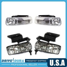 For 2001-2006 Chevrolet Tahoe Left Right Headlight Assembly Fog Light Assembly