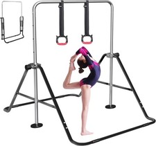PREMIUM Gymnastics Bar for Kid-Adjustable Height Gymnastic Horizontal Bars-Black