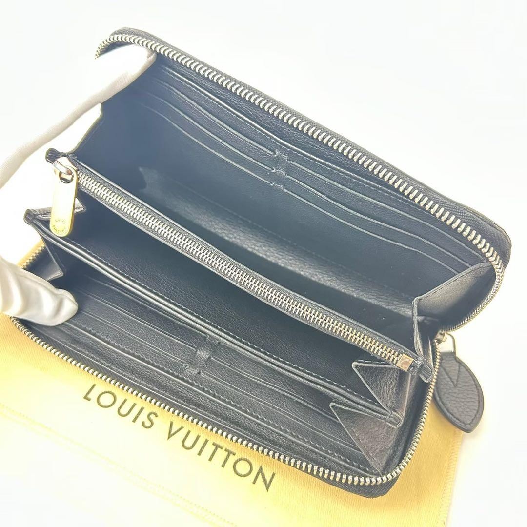 Super Rare Beautiful Item Louis Vuitton Long Wallet Black Monogram Authentic M61 image 7