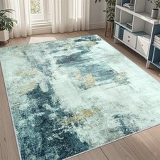 5x7 Area Rugs for Living Room Rug Washable: Abstract Rug for Dining Room