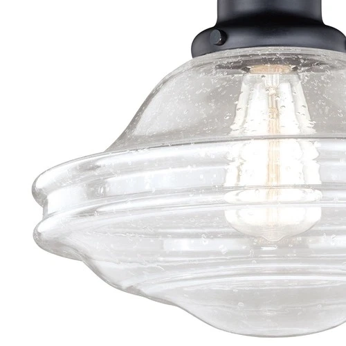 Huntley 1-Light Semi-Flush Mount in Farmhouse and Schoolhouse Style 11.75 - Picture 2 of 13