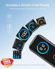 Anker 100W 3-Port GaN USB C Charger - Smart Display Fast Wall Adapter